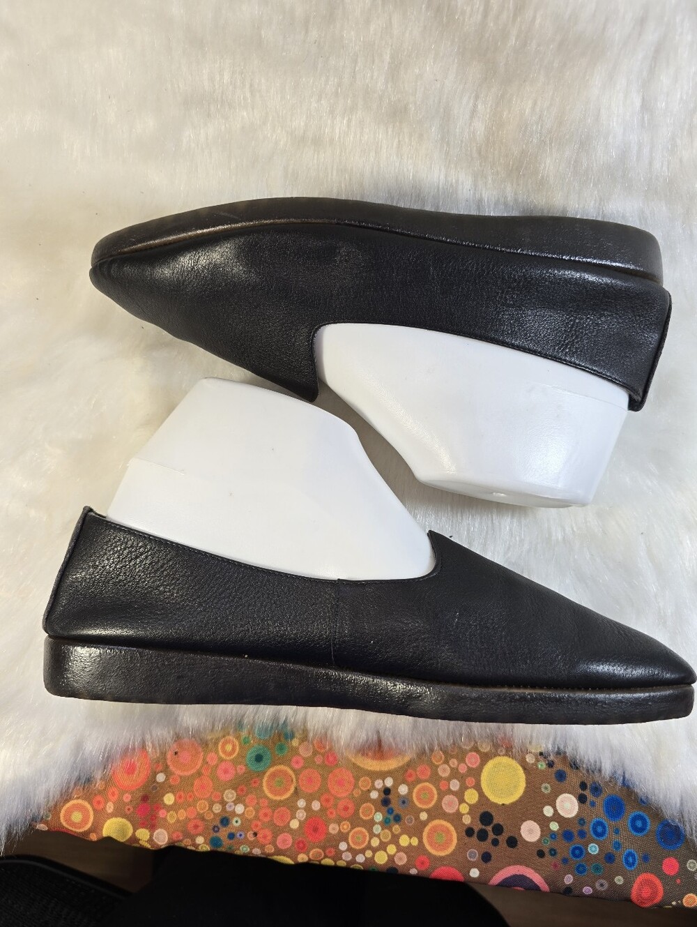 Laura Scott Venetian Black Leather Slip-on Loafers - Picture 5 of 10